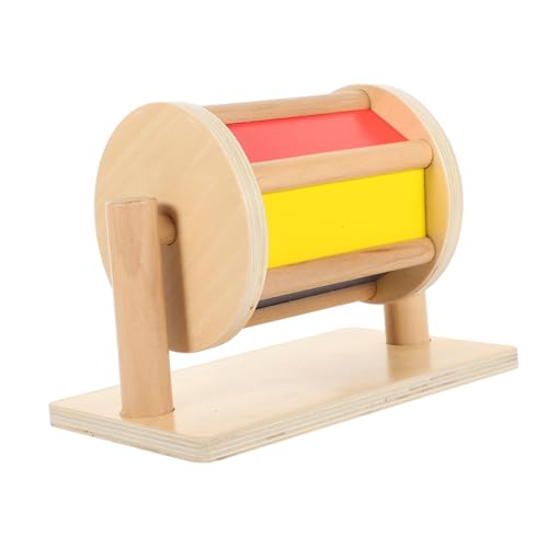 Abaodam Frühpädagogisches Holzspielzeug Textiltrommel für Stimuliert Feinmotorik und Hörentwicklung Sicheres und Langlebiges Lernspielzeug Perfektes für Geburtstage von Abaodam