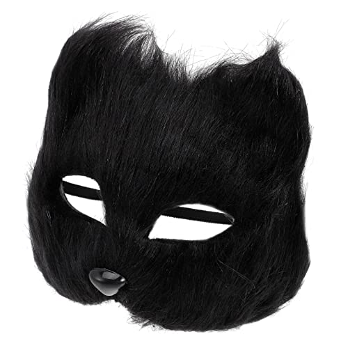 Abaodam Füchse Maske Halloween Schwarze Maske Wolf Masken Fuchs Led-maske Rätsel Maskerade Maskerademaske Kostüm Weihnachtsdeko Weihnachts-gesichtsmaske Halloweenkostüm Black Kunststoff von Abaodam