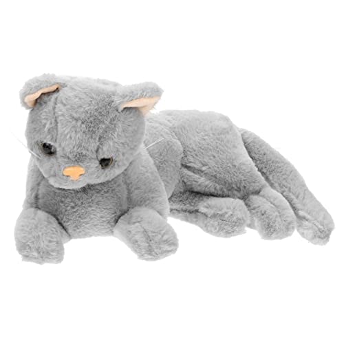 Abaodam Gefüllte Verzierung Cartoon-tierspielzeug Ausgestopfte Katze Realistische Katze Lebensechte Katze Kuscheltier Graue Katze Gefüllte Katzenverzierung Riesige Kuscheltiere Plüsch Grey von Abaodam