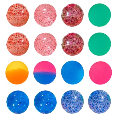 Abaodam Glitzer-Hüpfbälle 100 Stück Bunte Hüpfbälle Partygeschenke Für Kinder Leuchtende Farben Elastische Hüpfbälle Spielzeug von Abaodam