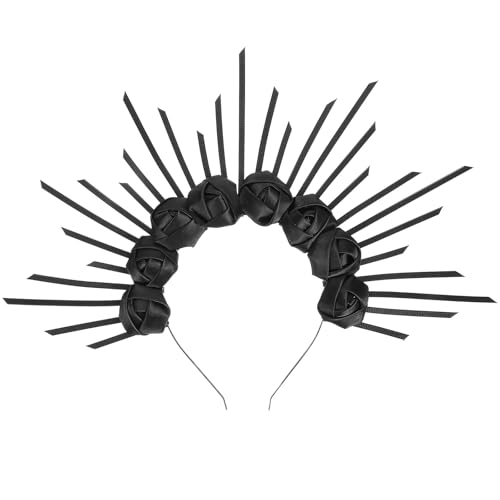 Abaodam Gothic-stirnband mit Rosenblumenkrone für Frauen Brautschmuck Hochzeitskopfschmuck Gothic-haarschmuck Halloween-stirnband Abaodam Gothic-stirnband mit Rosenblumenkrone für Frauen Brautschmuck Hochzeitskopfschmuck Gothic-haarschmuck Halloween-stirnband von Abaodam