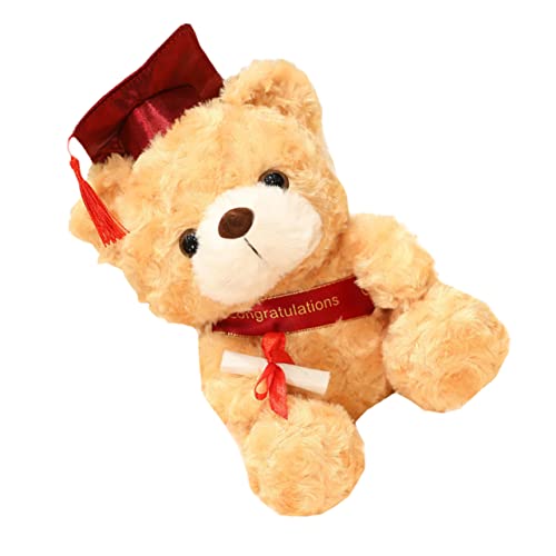 Abaodam Graduation Bear Kuscheltier Plüschbär Abschlussgeschenk Flauschiger Bachelor Bär Mit Roter Mütze Niedliches Stofftier Für Schulanfang Und Dekoration von Abaodam