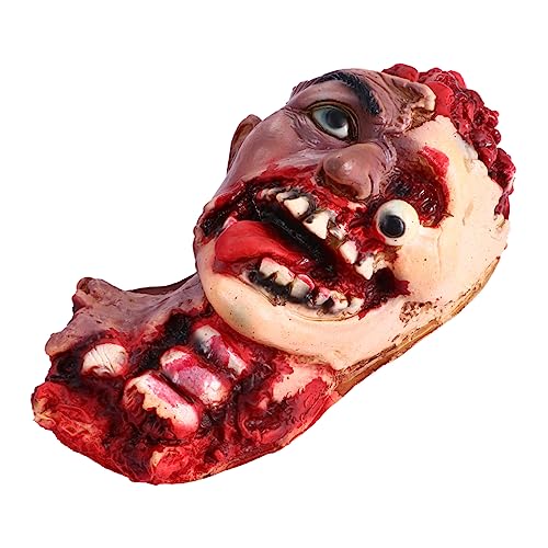 Abaodam Gruselige Halloween Deko Kopf Requisite aus Langlebigem Material Realistische Fake Head Prop für Haunted House Leichte Wiederverwendbare Spukhaus Dekoration für Party und Outdoor von Abaodam