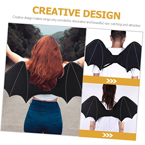 Abaodam Halloween Fledermausflügel Kostüm Accessoire Schwarzer Cosplay Flügel Leicht Tragbar für Erwachsene Damen Herren für Halloween Party Karneval und Fasching von Abaodam