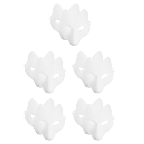 Abaodam Halloween Fuchsmaske 10 Stück Weiße Schlichte Blankomaske DIY Tier Unbemalt Basteln Für Cosplay Maskenpartys Kostüm Accessoire von Abaodam