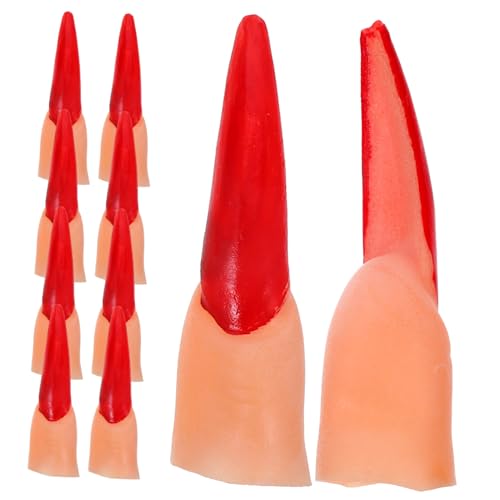 Abaodam Halloween-Hexenfinger, künstliche Kunststoffnägel für Cosplay-Partys, gruseliges Zombie-Zubehör, realistische Fingerabdeckungen für Halloween-Festlichkeiten für Spukhäuser, 20 Stück von Abaodam