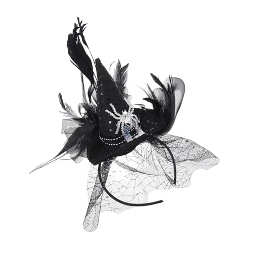 Abaodam Halloween Hexenhut Stirnband mit Spinnennetz Mesh Komfortables Leichtes Kopfschmuck für Erwachsene Vielseitiges Hexenkostüm Zubehör für Party Cosplay und Verkleidung von Abaodam