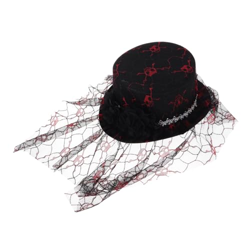 Abaodam Halloween Kostüm Lincolnhut mit Schwarzem Mesh Festlicher Hut für Halloween Partys und Cosplay Dekoratives Accessoire mit Feiner Verarbeitung und Geheimnisvollem Design von Abaodam