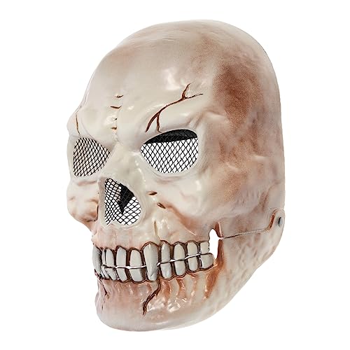 Abaodam Halloween Schädelmaske mit Beweglichem Mund Gruselige Skelettmaske für Kostümparty Cosplay und Horror Events Realistische und Leicht Maske Perfektes Halloween Zubehör von Abaodam