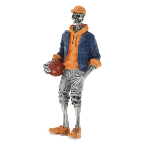 Abaodam Halloween-Schädelstatue kleine Schädelfigur Lustige Skelettstatue Skelett Figur Halloween-Skelett-Skulptur Halloween mitgebsel halllowen Heim-Skelett-Ornament Skelett aus Harz von Abaodam