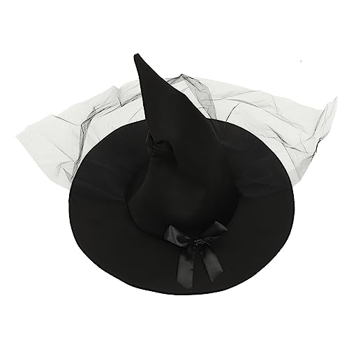 Abaodam Halloween-hexenhut Party-cosplay-hut Für Frauen Hexenhut Mit Schleife Halloween-kostüm-requisite Stilvoller Hexenhut Für Halloween- von Abaodam