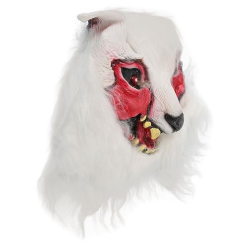 Abaodam Halloween-wolfskopfgesicht Maske Halloween-party Verkleiden Tier-cosplay-kostüm Halloween-cosplay Halloweenkostüm Halloween-party-requisiten Volles Gesicht Faserwolle von Abaodam
