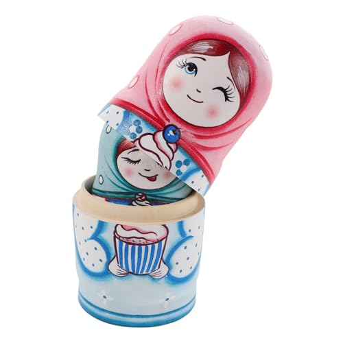 Abaodam Handbemalte Russische Nesting Dolls Lagiges Holzspielzeug Traditionelle Figuren Stapelbar Leichte Tragbare Holzpuppen Dekorativ und Pädagogisch für Zuhause von Abaodam