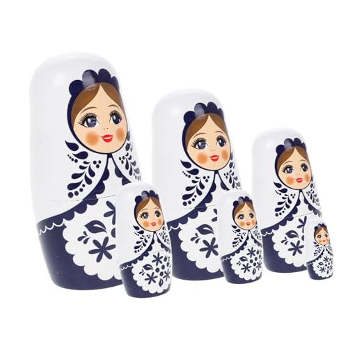 Abaodam Handgefertigte Russische Matryoshka Puppen aus Holz Schichtiges mit Detailreichen Mustern Kindgerechtes Lernspielzeug und Größenerkennung zu Ostern und Geburtstag für Mädchen und von Abaodam