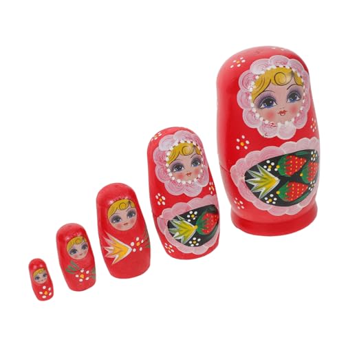 Abaodam Handgefertigtes Holz-matroschka-Set mit Handbemalten Langlebigen Russischen Nesting Dolls in Erdbeer-Motiv Bunte Stapelspielzeuge für Dekorative Tischfiguren Abaodam Handgefertigtes Holz-matroschka-Set mit Handbemalten Langlebigen Russischen Nesting Dolls in Erdbeer-Motiv Bunte Stapelspielzeuge für Dekorative Tischfiguren von Abaodam