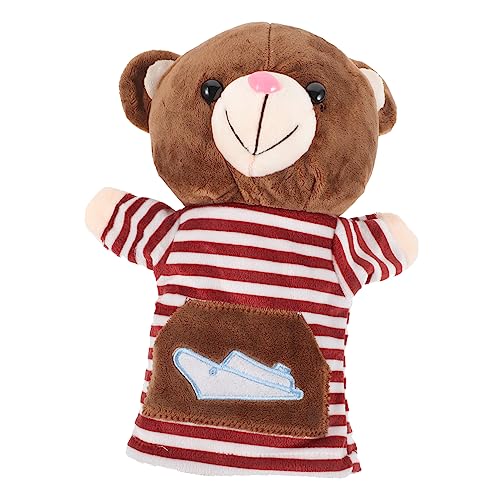 Abaodam Handpuppe Früherziehung interaktives Toys kleinkinderspielzeug Lernspielzeug Soft Toy Tiere Handpuppe Plüsch Bär Handpuppe Tierpuppen Light Brown von Abaodam