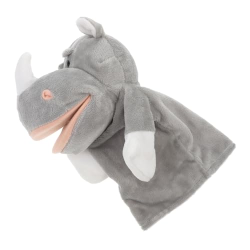 Abaodam Handpuppe Nashorn Kleine Handpuppe Plüsch-handpuppen Gefülltes Plüschspielzeug Cartoon-handpuppen Marionette Handpuppe Zum Geschichtenerzählen Tierhandpuppe Grey Pp Baumwolle von Abaodam