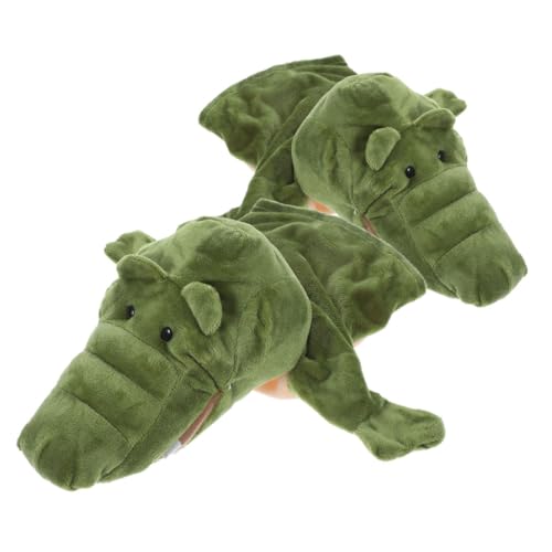 Abaodam Handpuppenspielzeug Für Cartoon-handpuppe Puppe Mit Beweglichem Mund Vor, Spiel Zu Tierische Handpuppe Zeichentrickfigur-Puppe Fingerpuppen Green Plüsch von Abaodam