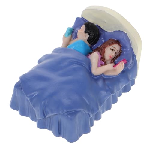 Abaodam Harz Ornament Figuren Eines Schlafenden Paares mit Handys Realistisches Modell für Kreative Dekoration und Psychologische von Abaodam