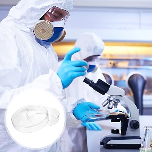 Abaodam Hochborosilikat Glas Petrischale Transparent Widerstandsfähig Hitzebeständig Flache Zellkulturschale für Labor Wissenschaftliche Experimente und Biologische Analyse von Abaodam