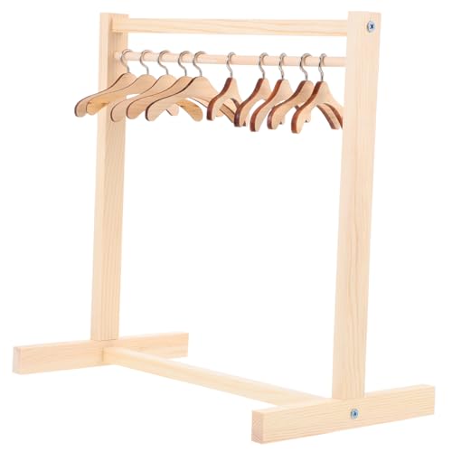 Abaodam 1Set Puppen Kleiderständer Aus Mit 10 Kleiderbügeln Für Puppenhaus Puppenkleiderbügel Puppenbekleidungsständer Kleiderhaken Für Puppenmode von Abaodam