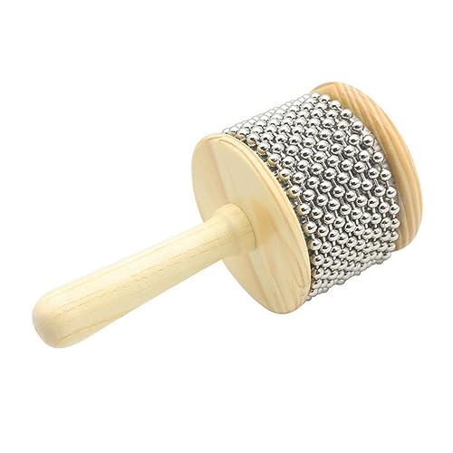 Abaodam Holz Cabasa Hand Shaker Percussion Instrument für Vorschulkinder Leicht Drehbare Perlen Musikbegleitung Lernspielzeug für Junge Mädchen Ab Jahren von Abaodam