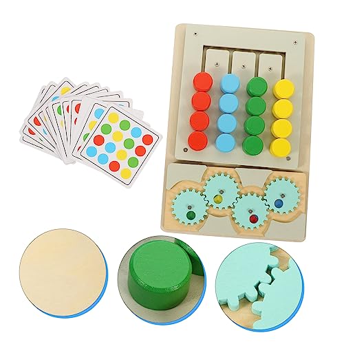 Abaodam Holz Farbspielzeug Farben Lernspiel Sortierbrett Montessori Denkspielzeug für Feinmotorik und Intelligenzentwicklung Cartoon Design Spaß Lernspielzeug von Abaodam