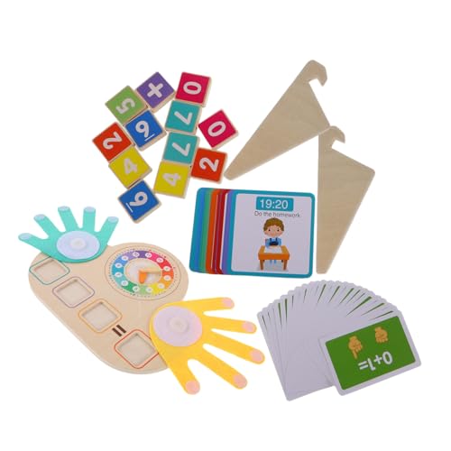 Abaodam Holz Fingerzählspielzeug Bunte Tiermuster Pädagogisches Mathematikspielzeug für Fördert Feinmotorik Kognitive Entwicklung Addition und Subtraktion Interaktives Lernspielzeug von Abaodam