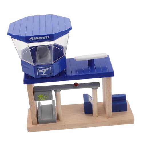 Abaodam Holz Flughafen Bahn Spielset für Ab Jahren Interaktives Lernspielzeug mit Kreativem Design Fördert Feinmotorik Logisches und Sicheres von Abaodam