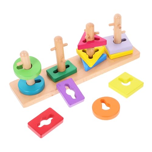 Abaodam Holz Formen Matching Set Teilig Beech Wood Geometrische Bausteine Pädagogisch Sicher Für Kreativitätsfördernd Eltern Junge Mädchen Interaktiv von Abaodam