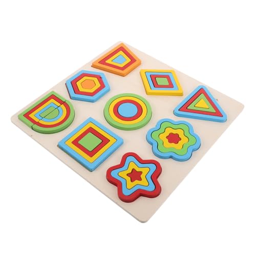 Abaodam Holz Geometrisches Sortierpuzzle aus Sicherem Material Montessori Lernspielzeug für Kleinkinder Kognitiver Fähigkeiten Teamspiel Vorschule Motorikentwicklung von Abaodam