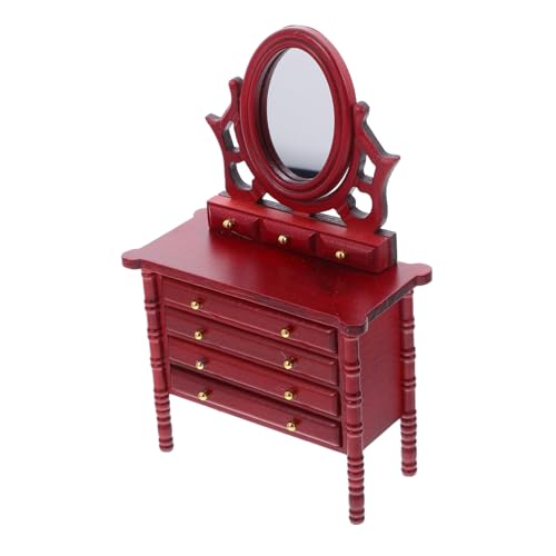 Abaodam Holz Kommode mit Spiegel und Vintage Puppen Schlafzimmer Accessoire für Wohnzimmer und Schlafzimmer Szenen von Abaodam