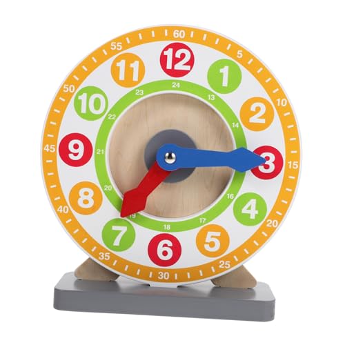 Abaodam Holz Lernuhr Analog Mit Glatten Kanten Sicheres Material Pädagogisches Für Vorschulkinder Interaktives Uhrzeit Lernen Für Eltern Junge Mädchen Kommunikation von Abaodam