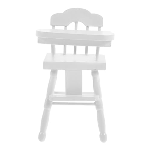 Abaodam Holz Mini Hochstuhl Puppenhaus Möbel Langlebiges Puppenhauszubehör Realistischer Kinderhochstuhl für Miniatur Esszimmer Kompakte Dekorative Miniatur für Puppenhaus Deko von Abaodam