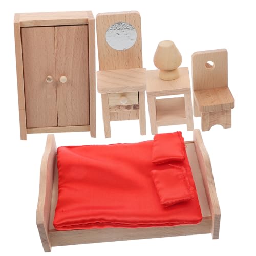 Abaodam Holz Puppenhaus Möbel Miniatur Schlafzimmer Möbel Holz DIY Puppenhaus Zubehör für Kinderzimmer Dekoration Abaodam Holz Puppenhaus Möbel Miniatur Schlafzimmer Möbel Holz DIY Puppenhaus Zubehör für Kinderzimmer Dekoration von Abaodam