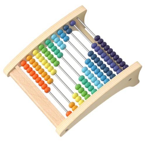 Abaodam Holz Rechenrahmen Lernspielzeug Buntes für Montessori Mathe Rechenhilfe Addition Subtraktion Handliches Lernspiel und Zahlenverständnis von Abaodam