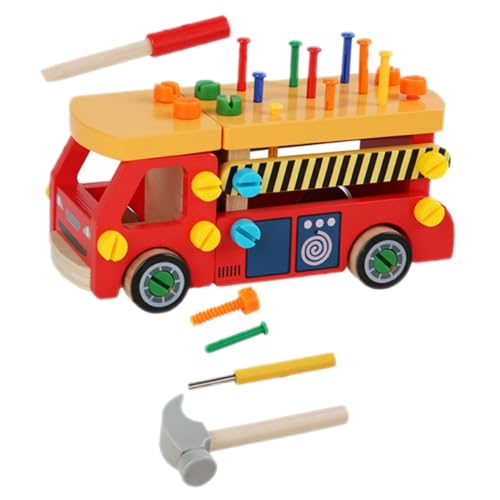 Abaodam Holz Werkzeugset für Kleinkinder Teiliges Konstruktionsspielzeug Fördert Fantasie Hand Auge Koordination und Logisches Geeignet für Kreative Reparaturspiele und Motorische von Abaodam