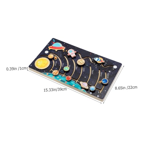 Abaodam Holz planetenspiel Lernspielzeug mit Neun Planeten Solar System Puzzle für Kognitive Motorische Fähigkeiten Spielerisches Weltall entdecken von Abaodam
