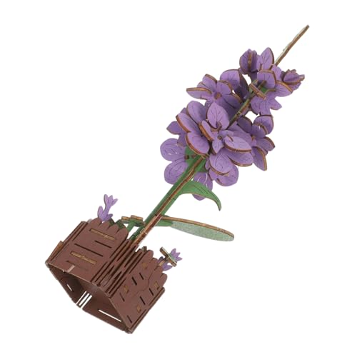 Abaodam Holzblumen Puzzle Violette DIY Blumen-bauklötze Robustes Holzmaterial Pädagogisches Bastelset für Jugendliche und Erwachsene Interaktives Blumenstrauß Modell für Wohnkultur und von Abaodam