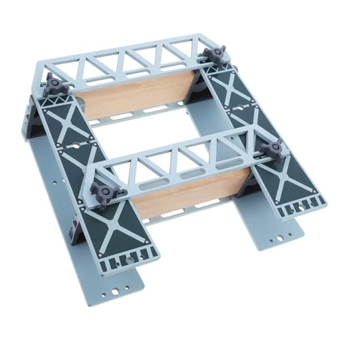 Abaodam Holzeisenbahn Brücke für Abnehmbare Doppelte Holzbrücke für Kreative Spielsz Szenen Langlebiges Hochwertiges Holzspielzeug Motorik und Problemlösungsfähigkeiten von Abaodam