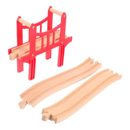 Abaodam Holzeisenbahn Brücken Set aus Holz mit Roter Zugbrücke und S Förmigen Gleisen Kompatibles Zubehör für Holzeisenbahn Spielsets Vielseitige Schienenkombinationen für Kleinkinder Abaodam Holzeisenbahn Brücken Set aus Holz mit Roter Zugbrücke und S Förmigen Gleisen Kompatibles Zubehör für Holzeisenbahn Spielsets Vielseitige Schienenkombinationen für Kleinkinder von Abaodam