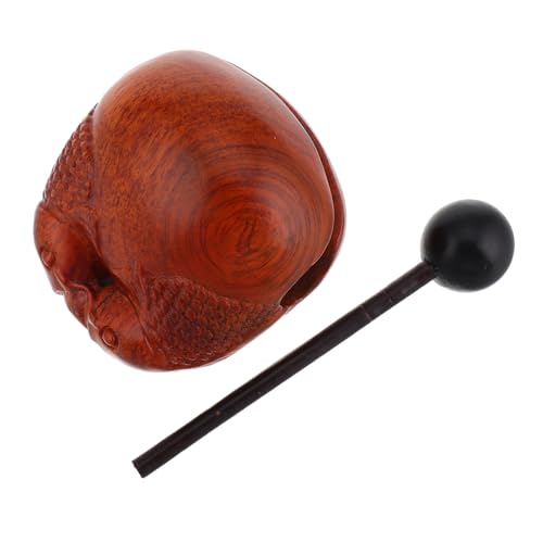 Abaodam Holzfisch Ornament Vintage Klopfinstrument für und Meditation Naturholz Dekor für Zuhause und Büro Beruhigender Klang für Konzentration und Entspannung von Abaodam