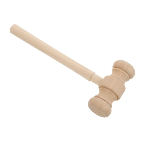 Abaodam Holzhammer Richterhammer Kleines Mallet für Rollenspiele Interaktives Familienspiel Fördert Kreativität und Bindung Naturfarben Kostümzubehör von Abaodam