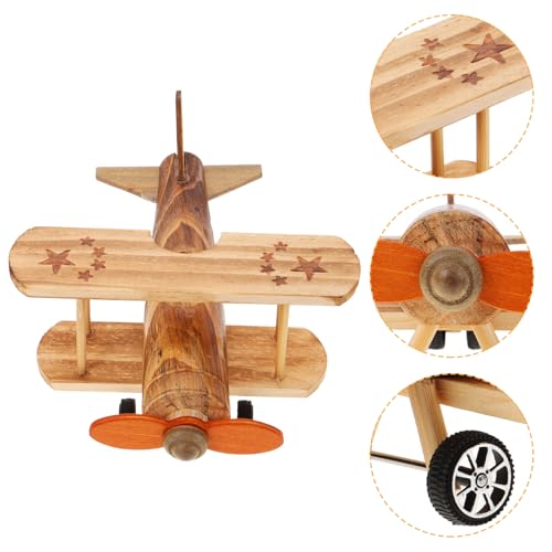 Abaodam Holzmodellflugzeug Retro Flugzeug Flugzeuge Flugzeugfiguren Flugzeugstatue Spielzeugflugzeug Flugzeugwerfer Spielzeugflugzeugmodell Spielzeugdekoration von Abaodam