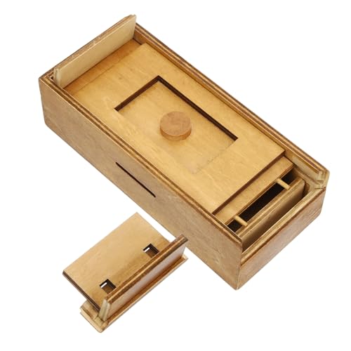 Abaodam Holzpuzzle Box mit Geheimfächern Einzigartiger Geldhalter für Bargeld Kreativ für Spaß Brain Teaser Holzkonstruktion für Geburtstage Festivals von Abaodam