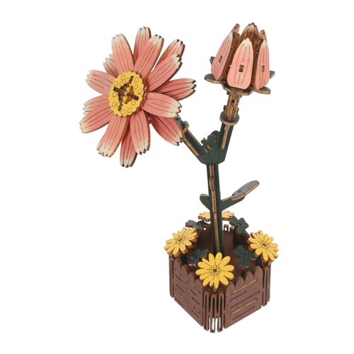 Abaodam Holzpuzzle-Kits mit Gänseblümchen-Blumen, 3D-Holz-blumenpuzzle-Modell mit Vase zum Bauen von Pflanzensträußen, DIY-bastelprojekt-zubehör von Abaodam