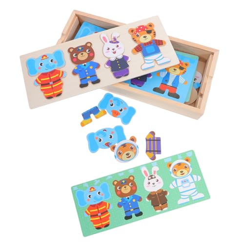 Abaodam Holzpuzzle für Ab Jahren DIY Holzspielzeug zum Anziehen Fördert Kreativität Hand Auge koordination und Kognitive Entwicklung Pädagogisches Tier ankleidespielzeug von Abaodam