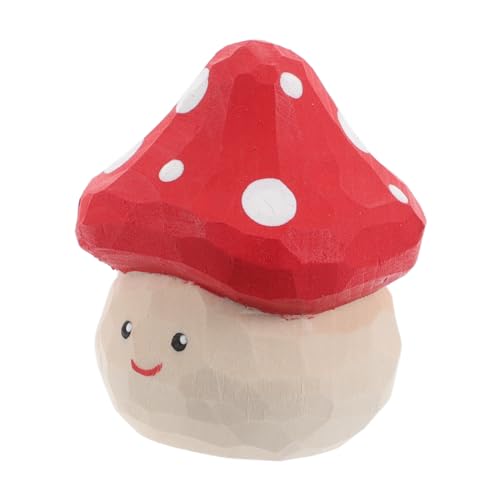 Abaodam Holz Pilz Handwerk Mini Pilz Spielzeug für Jungen und Mädchen Wohnkultur Miniatur Pilz für Büro und von Abaodam