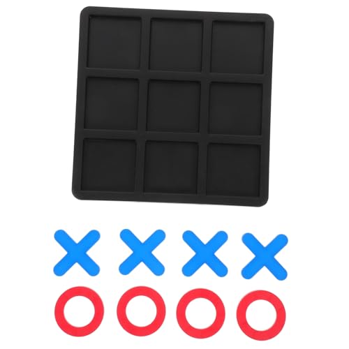 Abaodam Holzspiel Toe Spielbrett Lernspielzeug Tragbar Kompakt Familien Logikspiel für Reise und Outdoor mit Roten O Blauen X und Schwarzem Brett von Abaodam
