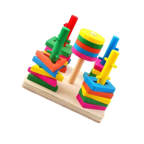 Abaodam Holzspielzeug Geometrische Formen Teilig Pädagogisches Farb und Formerkennungsspielzeug für Montessori Lernspielzeug Feinmotorik und Kognitiven Entwicklung von Abaodam